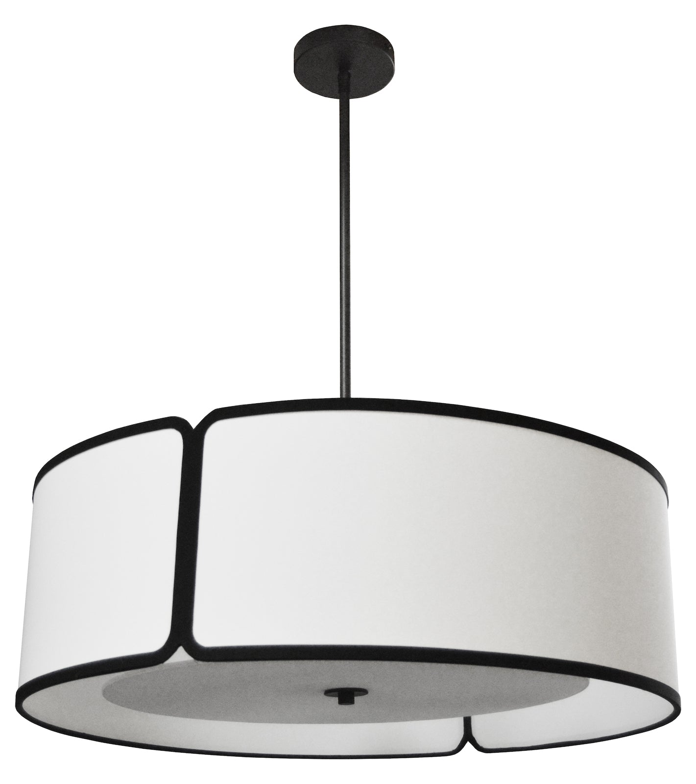 3Lt  Pendant Bk Wh Shade & Diffuser by Dainolite