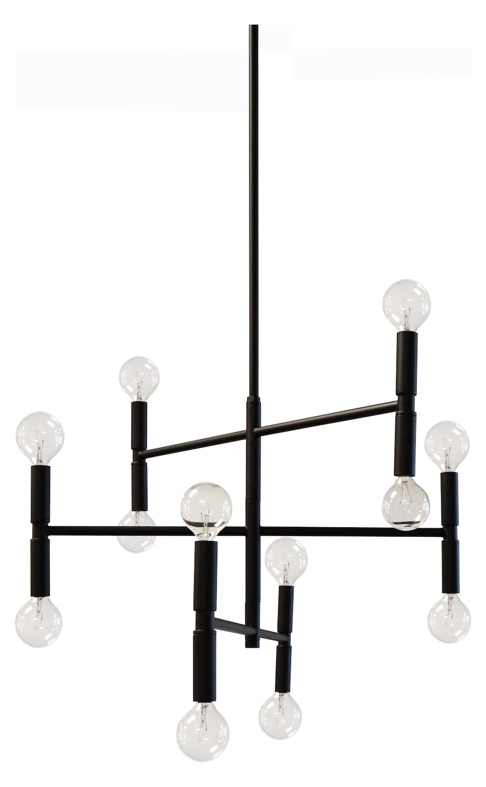 12Lt Incandescent Chandelier Matte Black by Dainolite