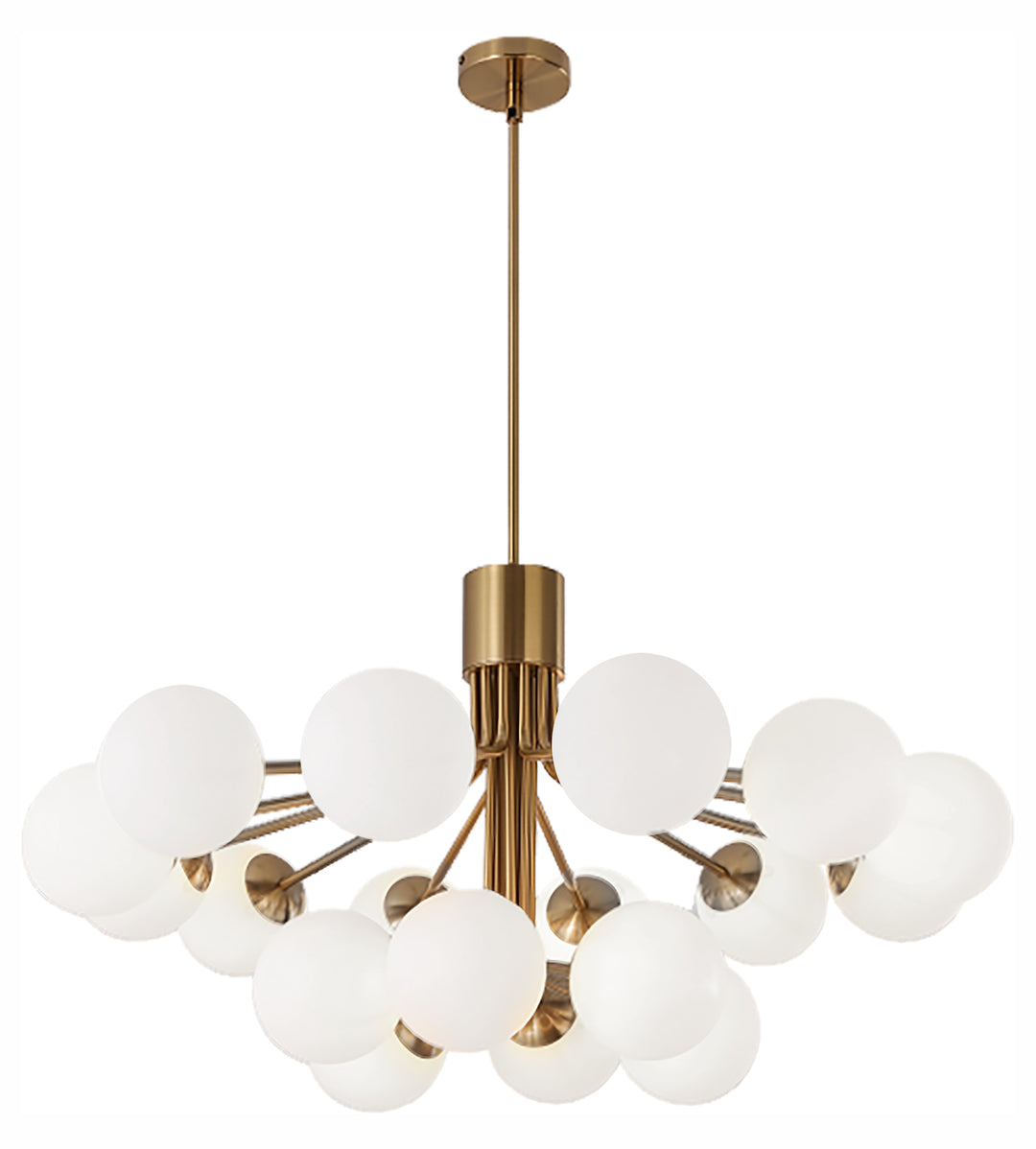 18Lt Chandelier Agb Finish W/ Opal Glass by Dainolite