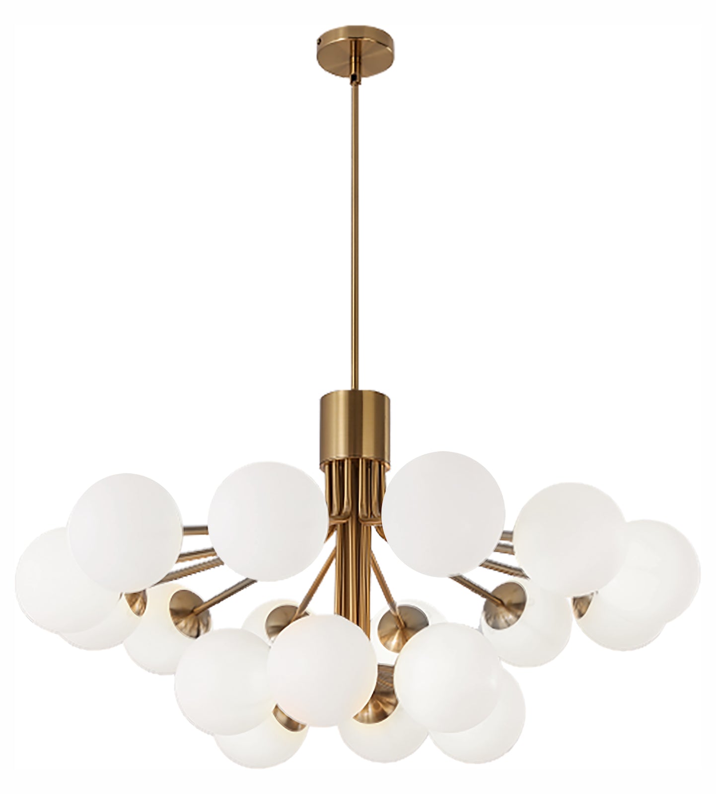 18Lt Chandelier Agb Finish W/ Opal Glass by Dainolite