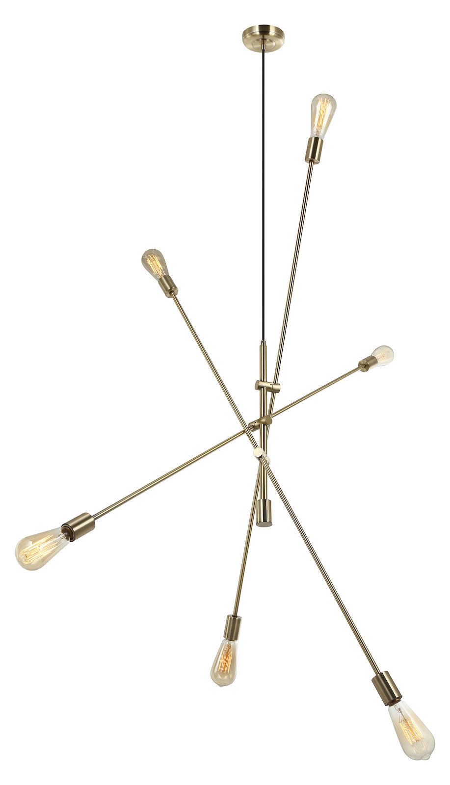 6Lt Incandescent Adjustable Pendant Aged Brass by Dainolite