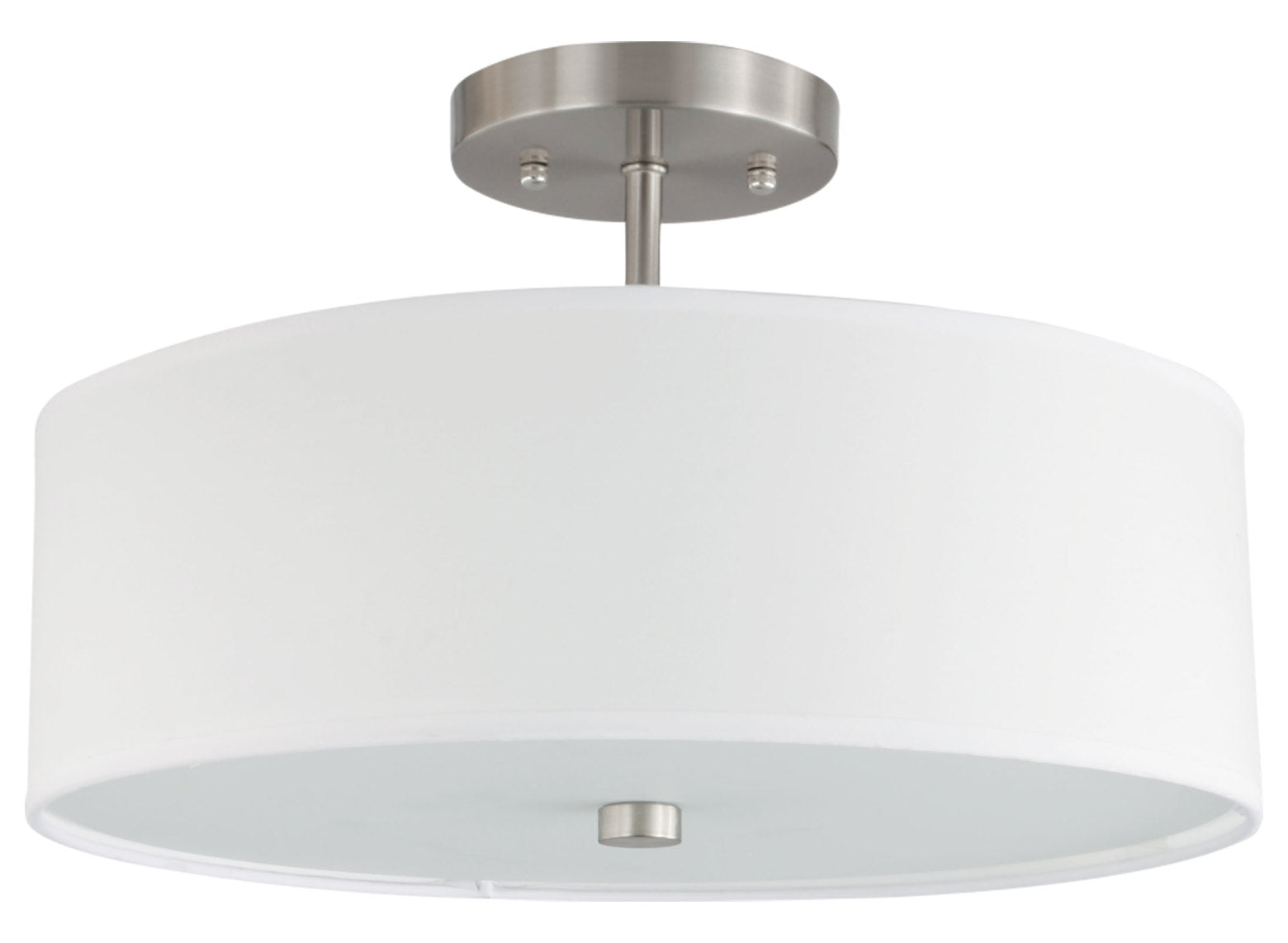 3Lt Incandescent Semi-Flush Sc W/ White Shade by Dainolite