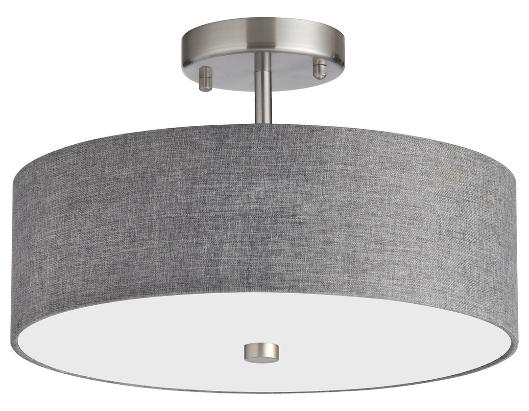 3Lt Incandescent Semi-Flush Sc W/ Grey Shade by Dainolite