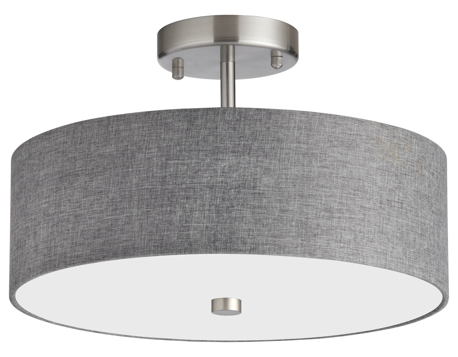 3Lt Incandescent Semi-Flush Sc W/ Grey Shade by Dainolite