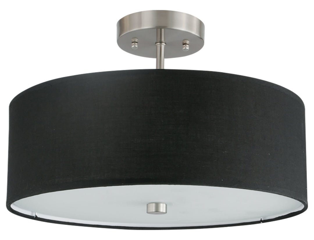 3Lt Incandescent Semi-Flush Sc W/ Black Shade by Dainolite