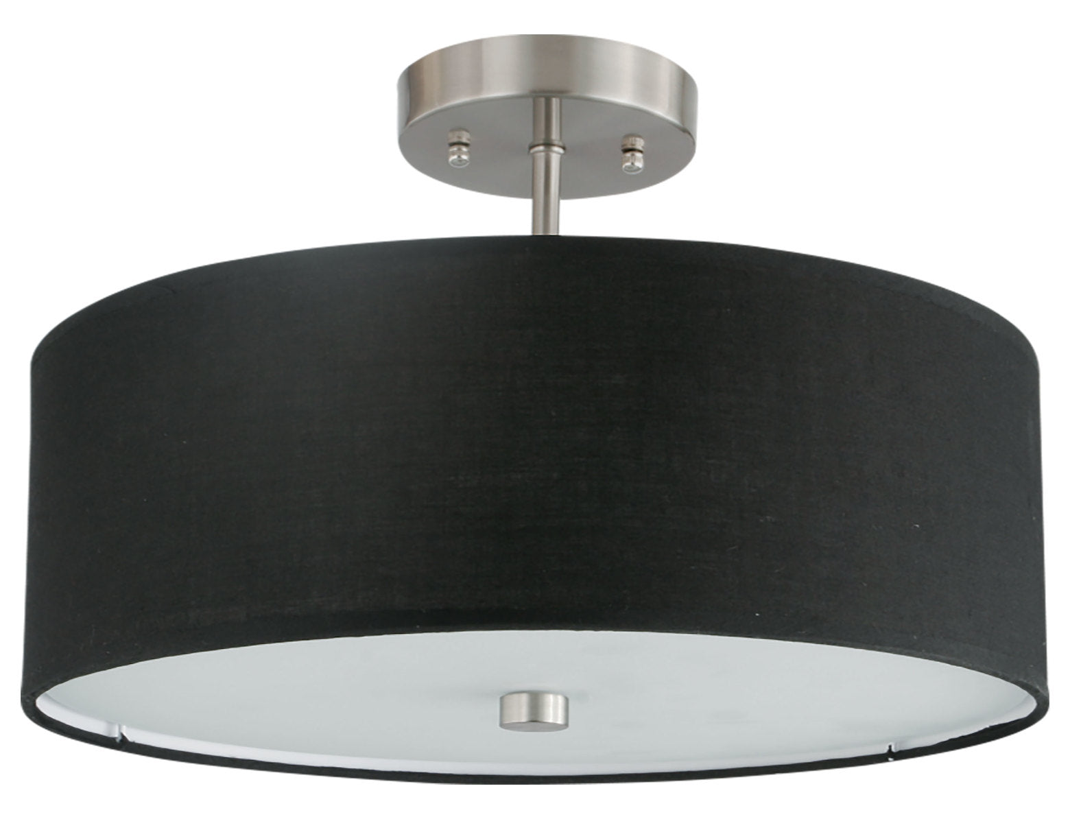 3Lt Incandescent Semi-Flush Sc W/ Black Shade by Dainolite
