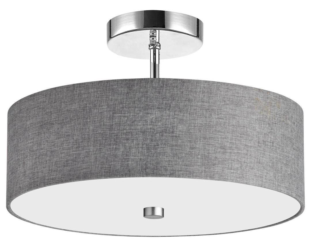 3Lt Incandescent Semi-Flush Pc W/ Grey Shade by Dainolite