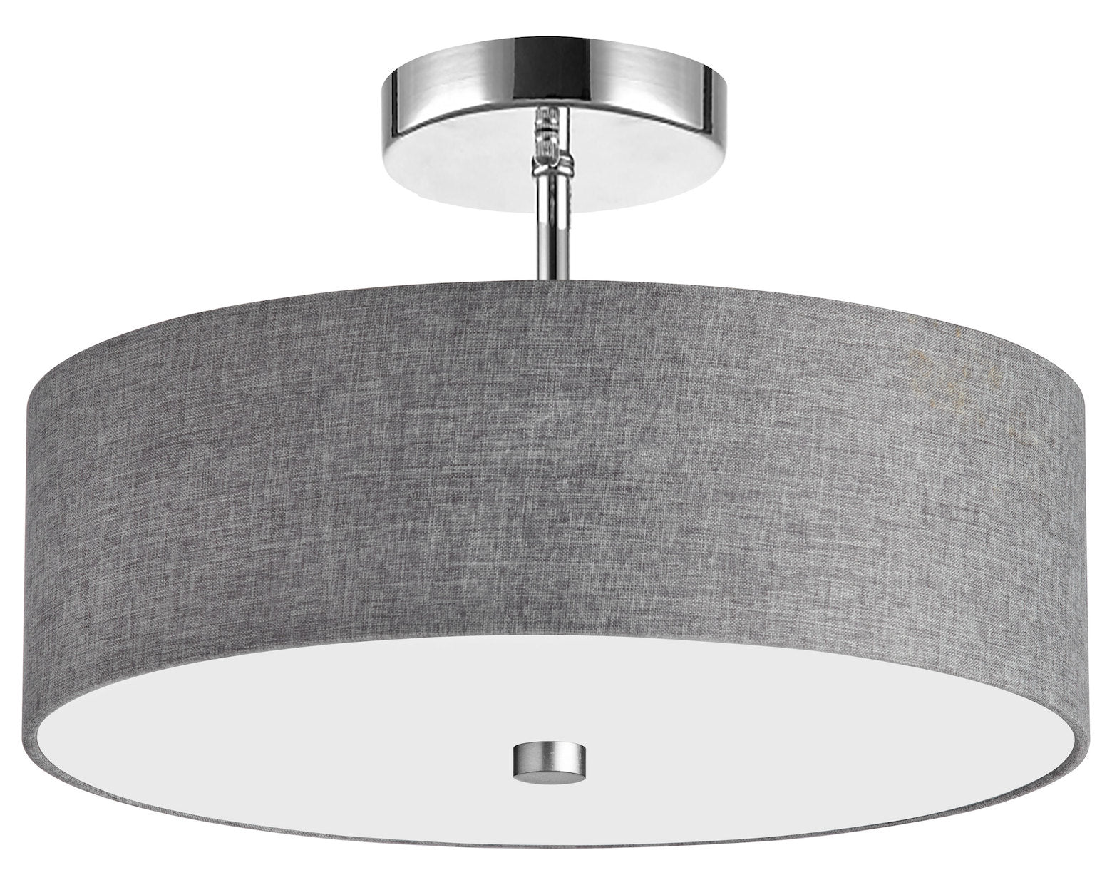 3Lt Incandescent Semi-Flush Pc W/ Grey Shade by Dainolite