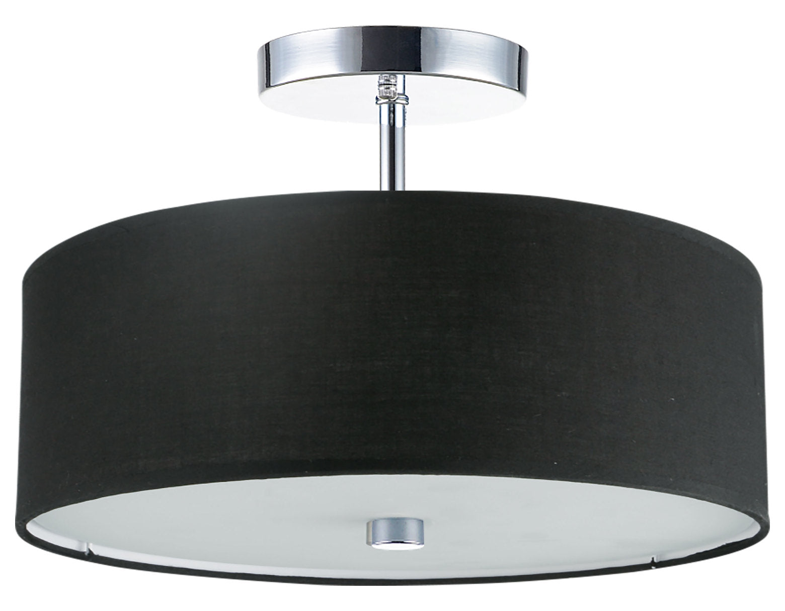 3Lt Incandescent Semi-Flush Pc W/ Black Shade by Dainolite
