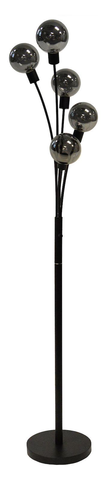 5Lt Incandescent Floor Lamp Black W/Smoked Glass by Dainolite