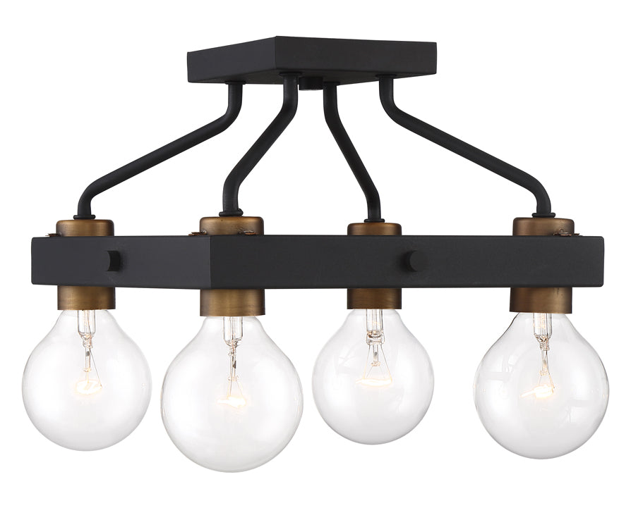 4 Light Semi-Flushmount