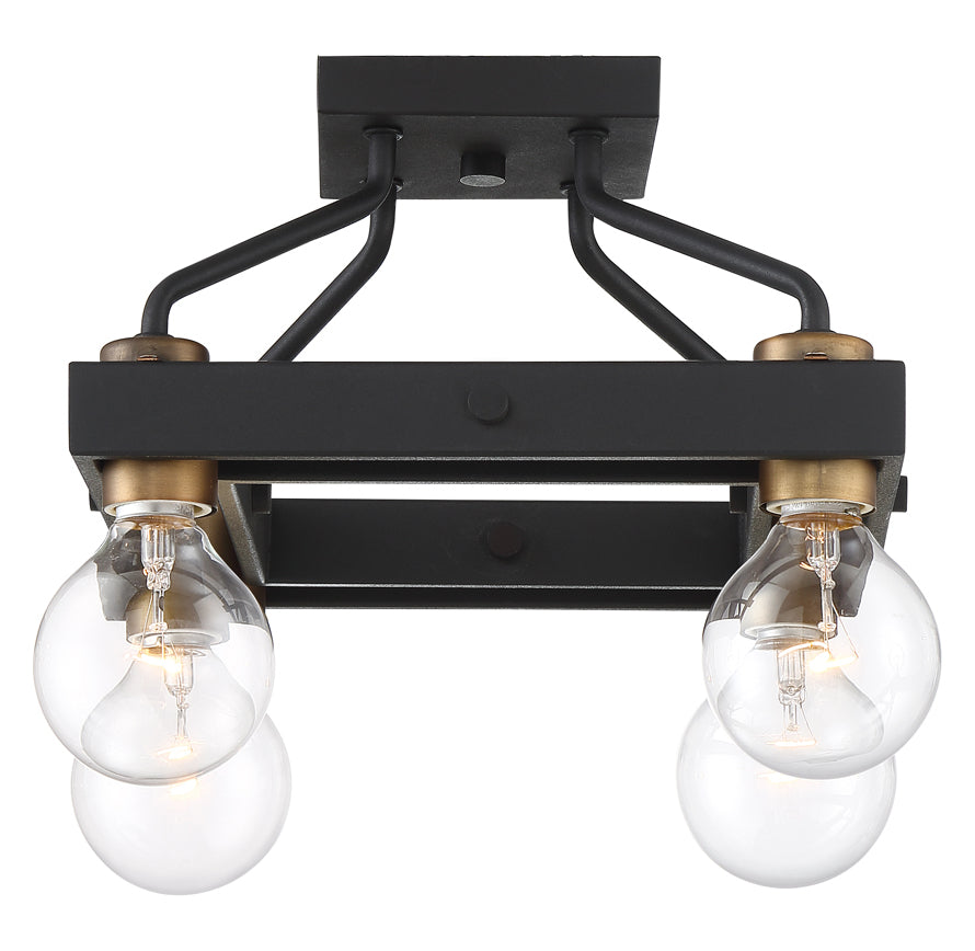 4 Light Semi-Flushmount