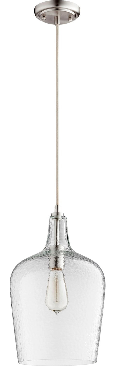 9in Clear Gls Pendant - Stn by Quorum