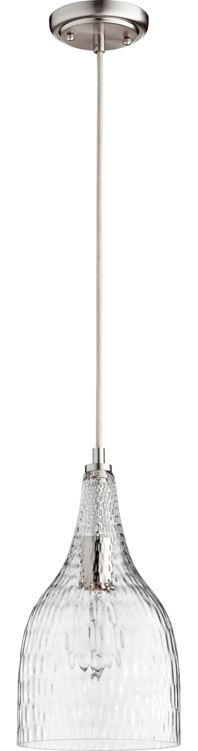 7.5in Clear Gls Pendant - Stn by Quorum
