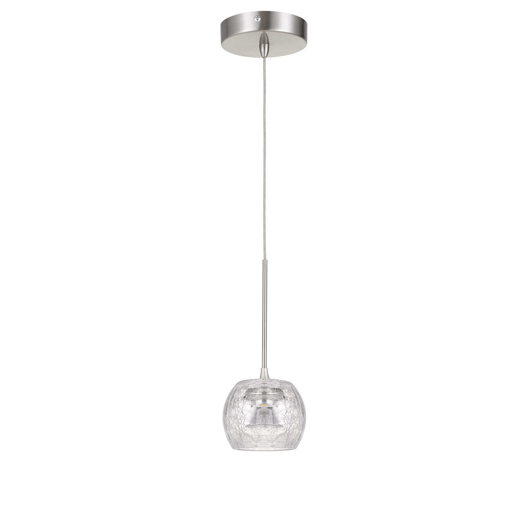 10in Height Led Glass Pendant In Brushed Steel by CAL Lighting