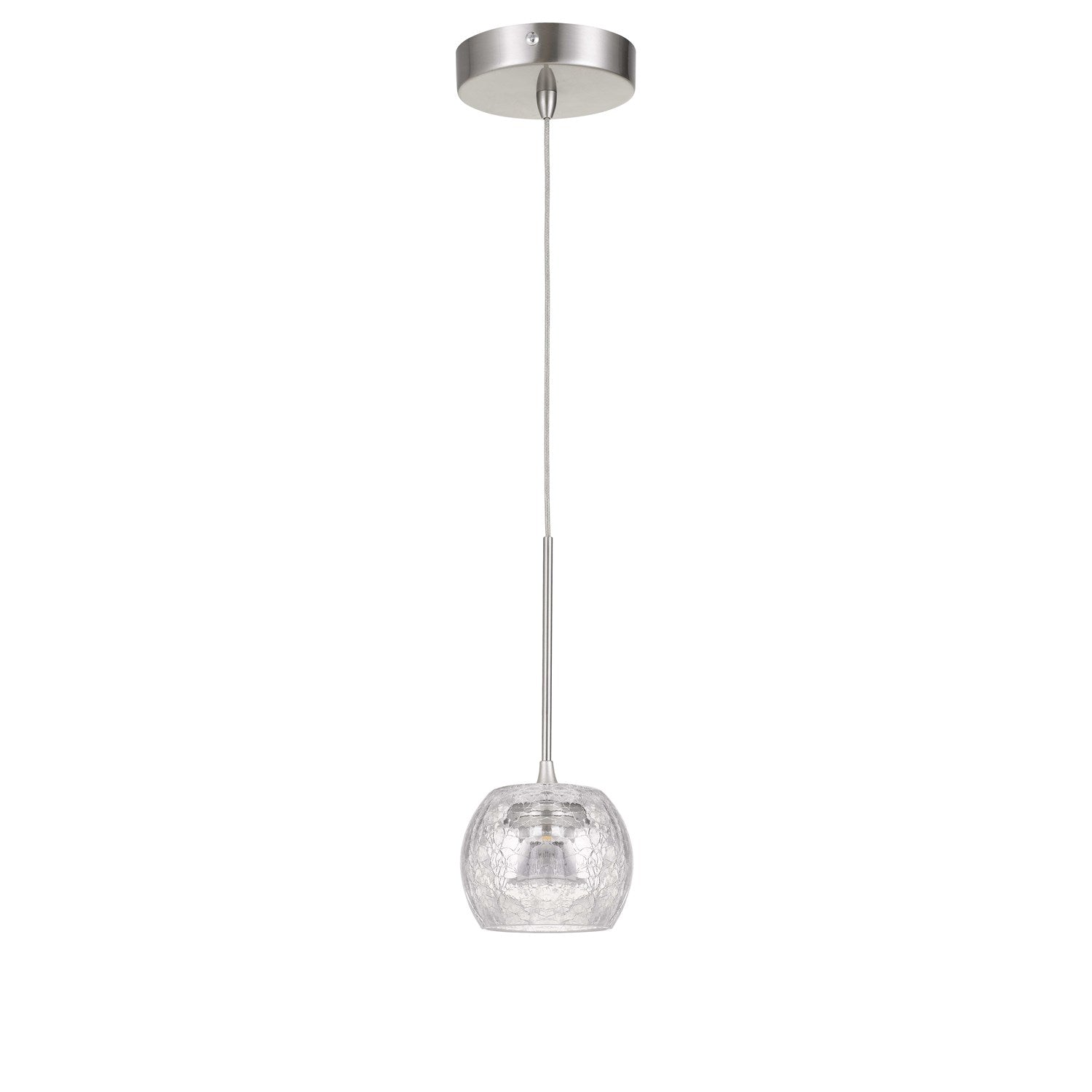 10in Height Led Glass Pendant In Brushed Steel by CAL Lighting