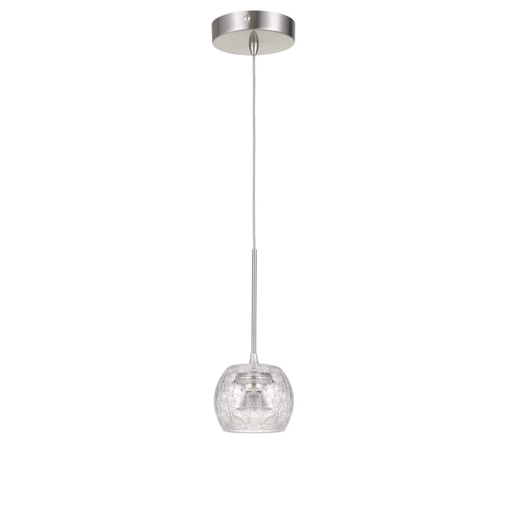 10in Height Led Glass Pendant In Brushed Steel by CAL Lighting