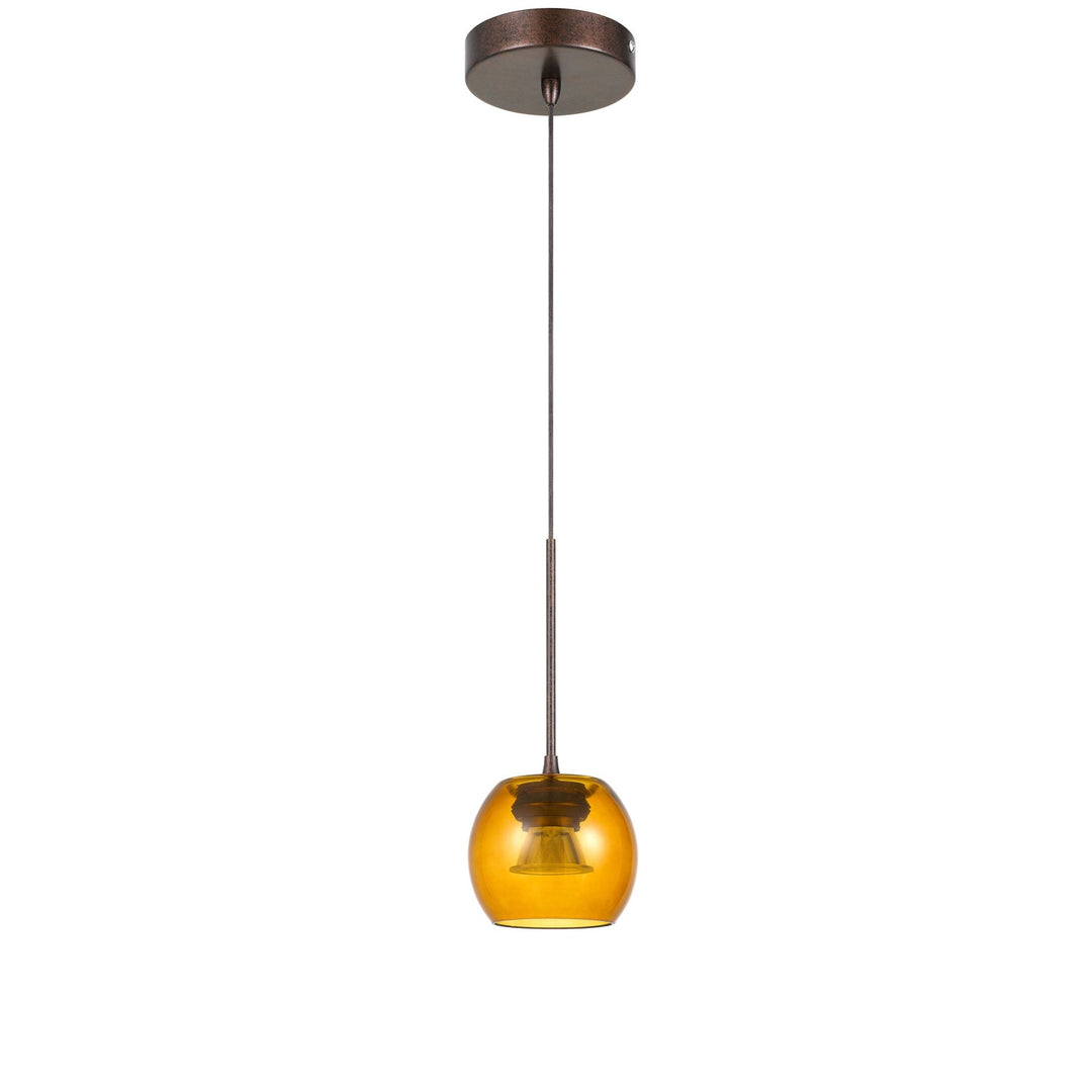 10in Height Led Glass Pendant In Rust by CAL Lighting