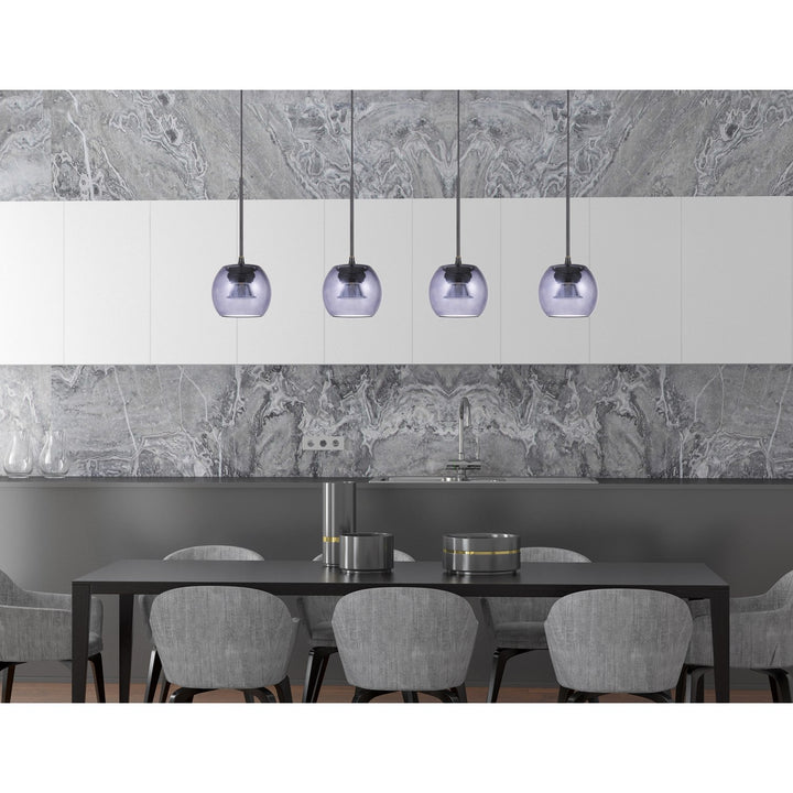 10in Height Led Glass Pendant In Dark Bronze
