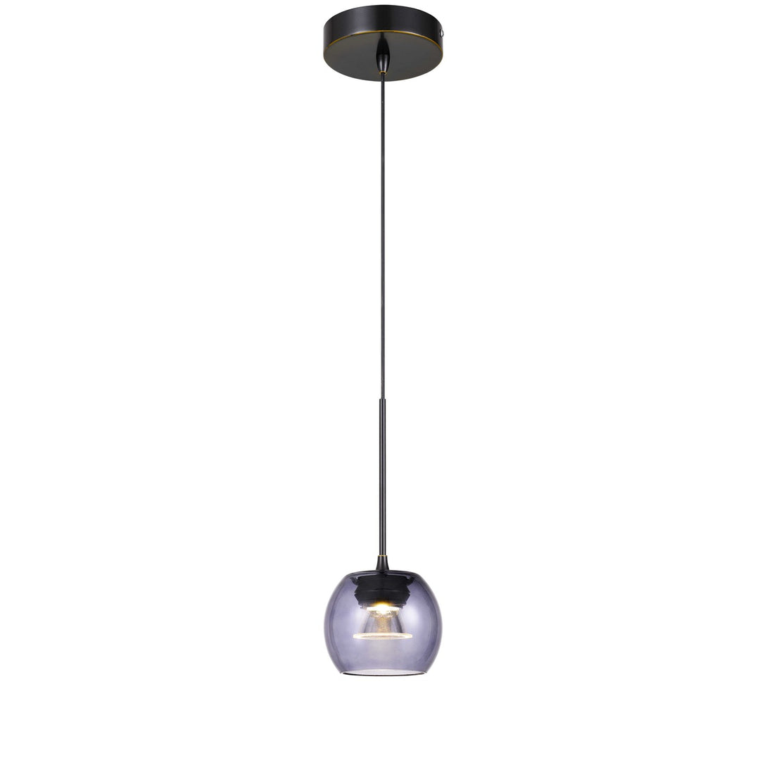 10in Height Led Glass Pendant In Dark Bronze
