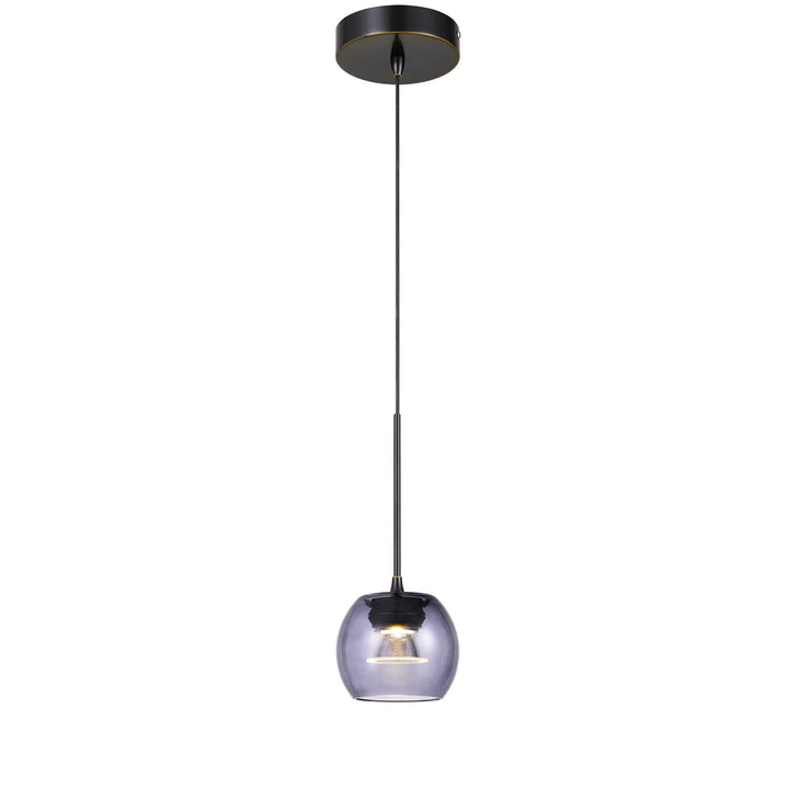 10in Height Led Glass Pendant In Dark Bronze