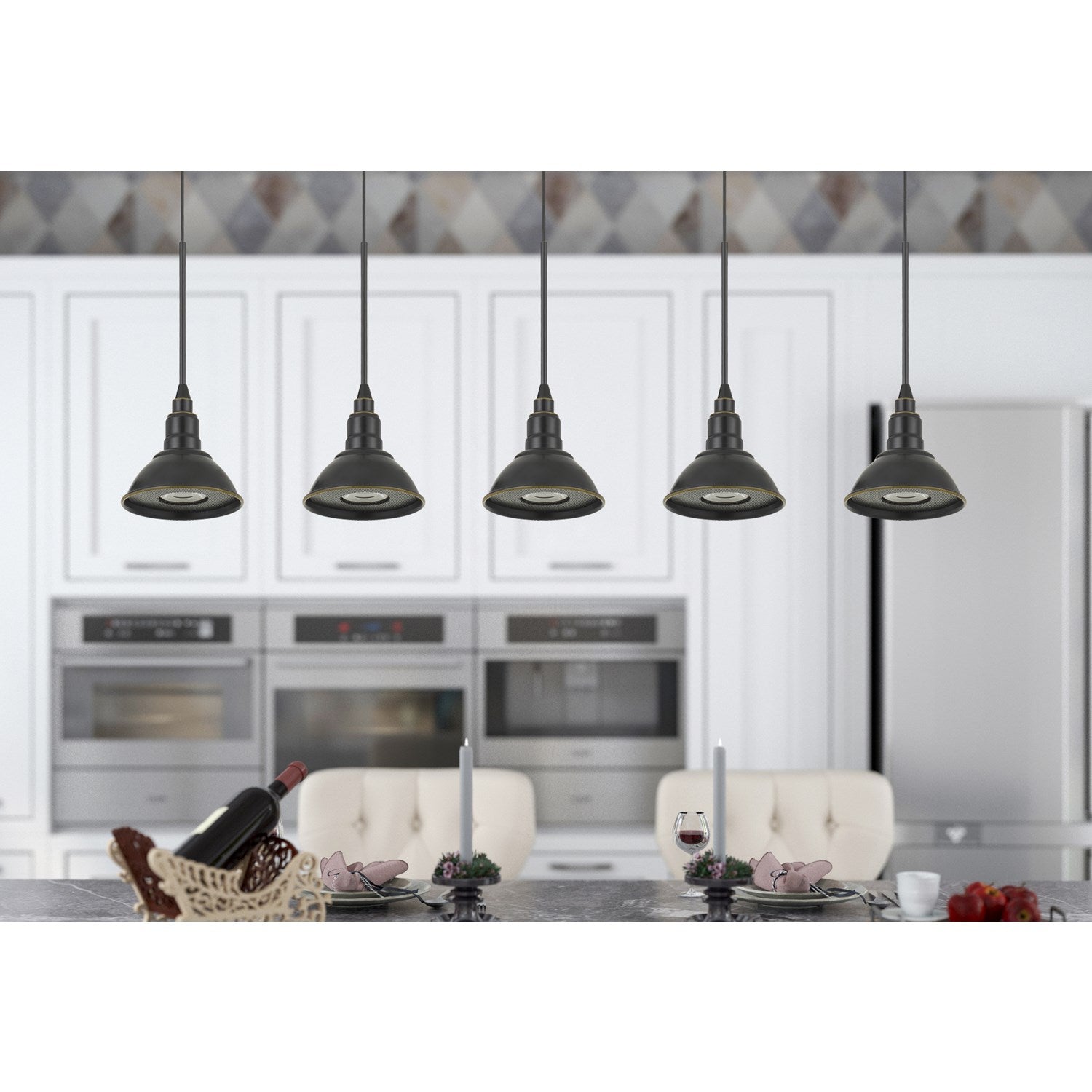 Intergrated Led 10W 800 Lumen 80 Cri Dimmable Metal Pendant Fixture by CAL Lighting