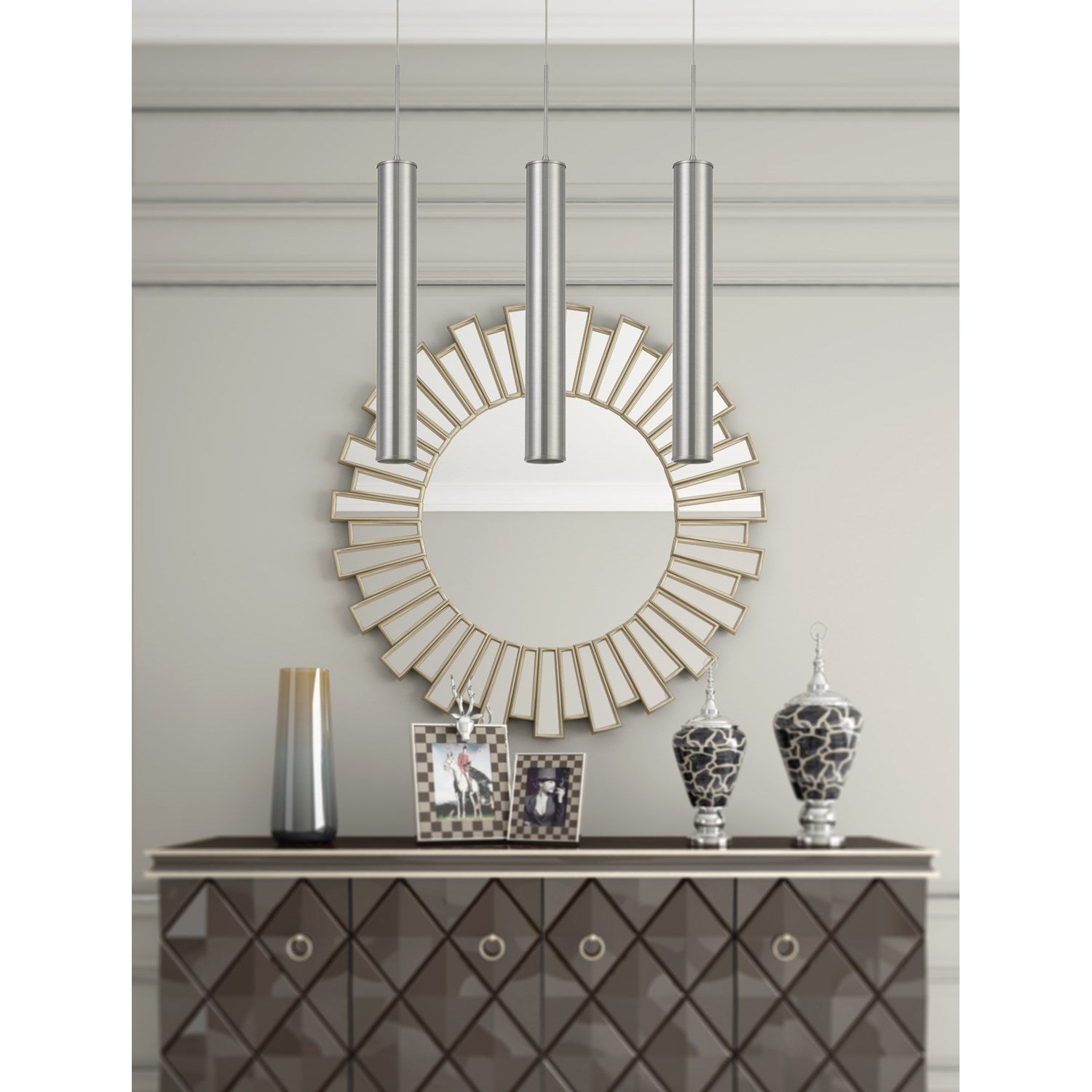 Intergrated Led 10W 800 Lumen 80 Cri Dimmable Metal Pendant Fixture by CAL Lighting