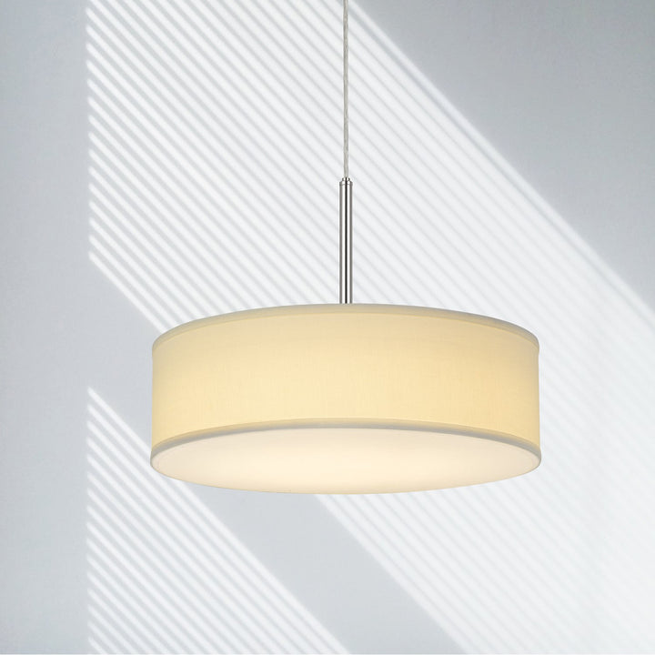 Led 18W Dimmable Pendant With Diffuser And Hardback Fabric Shade