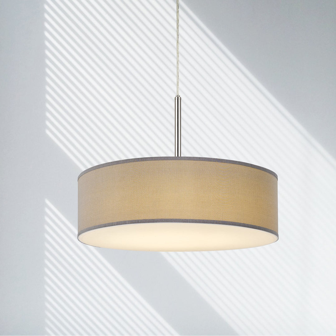 Led 18W Dimmable Pendant With Diffuser And Hardback Fabric Shade