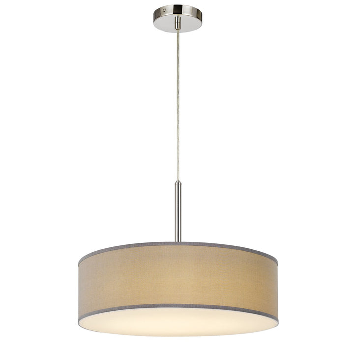 Led 18W Dimmable Pendant With Diffuser And Hardback Fabric Shade