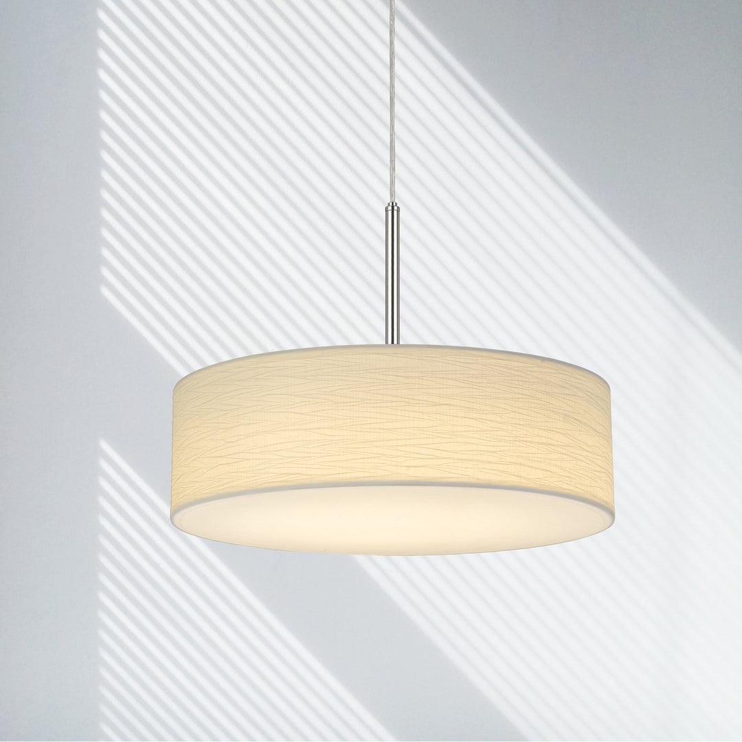 Led 18W Dimmable Pendant With Diffuser And Hardback Fabric Shade