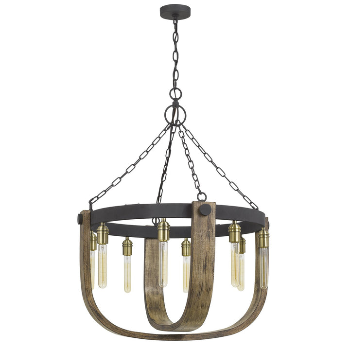 60W X 8  Metal/Wood Chandelier (Edison Bulbs Are Not Included) by CAL Lighting