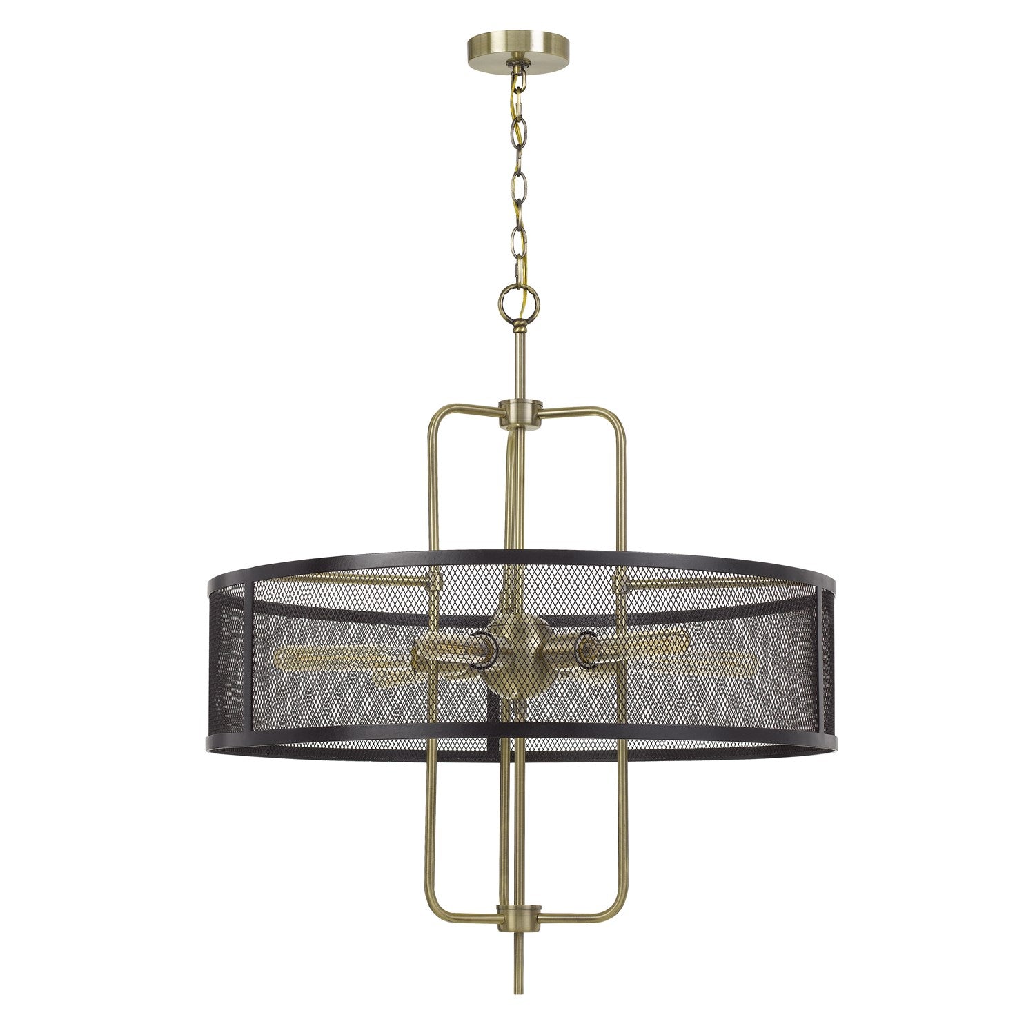 60W X 6  Metal Chandelier With Mesh Shade (Edison Bulbs Are Not Included) by CAL Lighting