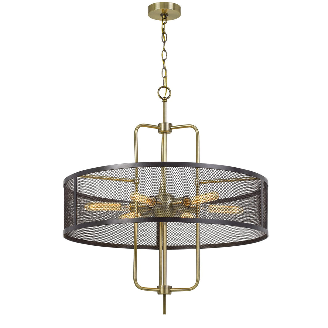 60W X 6  Metal Chandelier With Mesh Shade (Edison Bulbs Are Not Included)