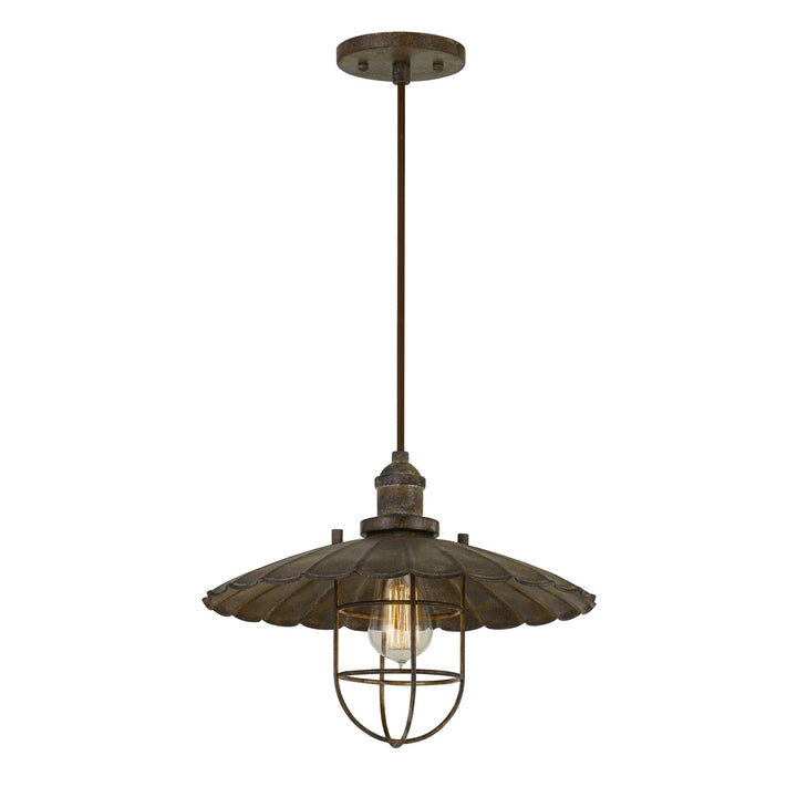 Old Industrial Metal Pendant With Glass Shield (Edison Bulb Not Included)