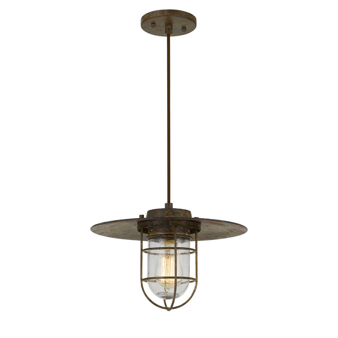 8.5in Height Metal Pendant In Rust Finish