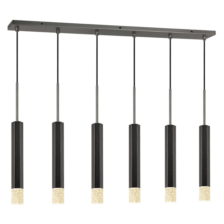 24in Height Aluminum Cast Pendant In Gun Metal Finish