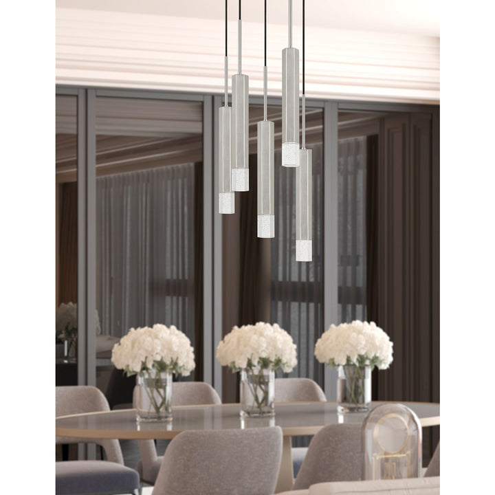 24in Height Aluminum Cast Pendant In Gun Metal Finish