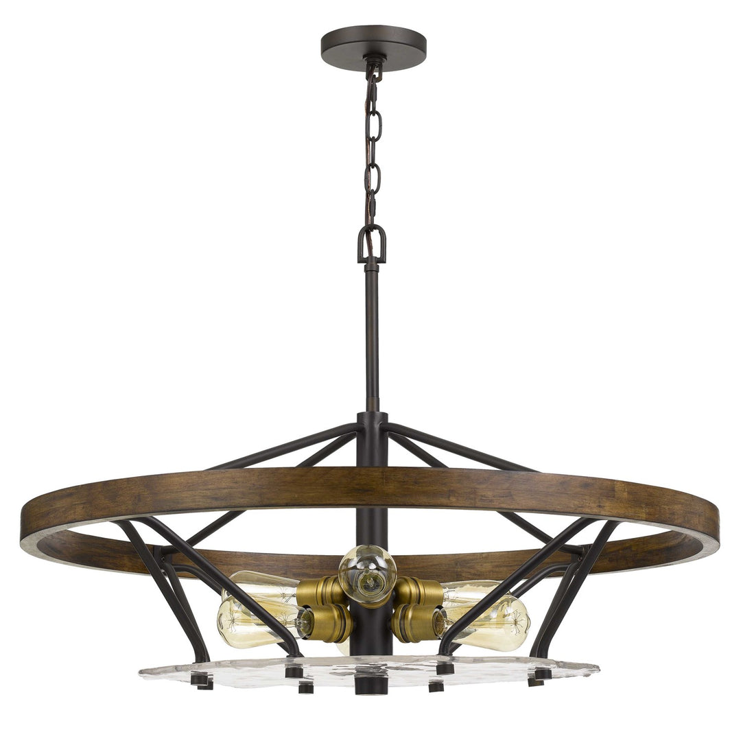 Metal/Wood Chandelier (Edison Bulbs Not Included) by CAL Lighting