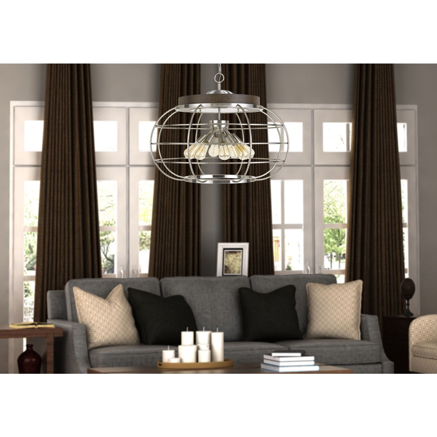Metal Chandelier (Edison Bulbs Not Included)