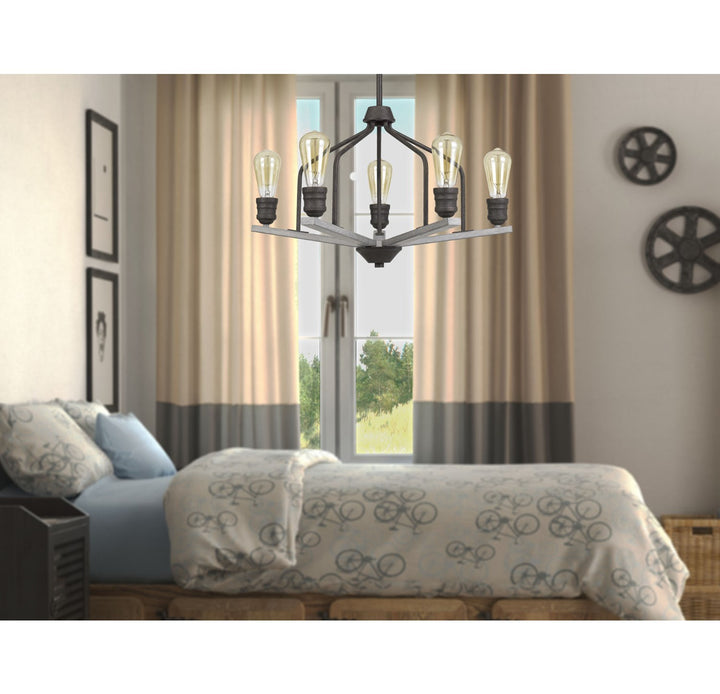 Corning Metal Chandelier (Edison Bulbs Not Included)
