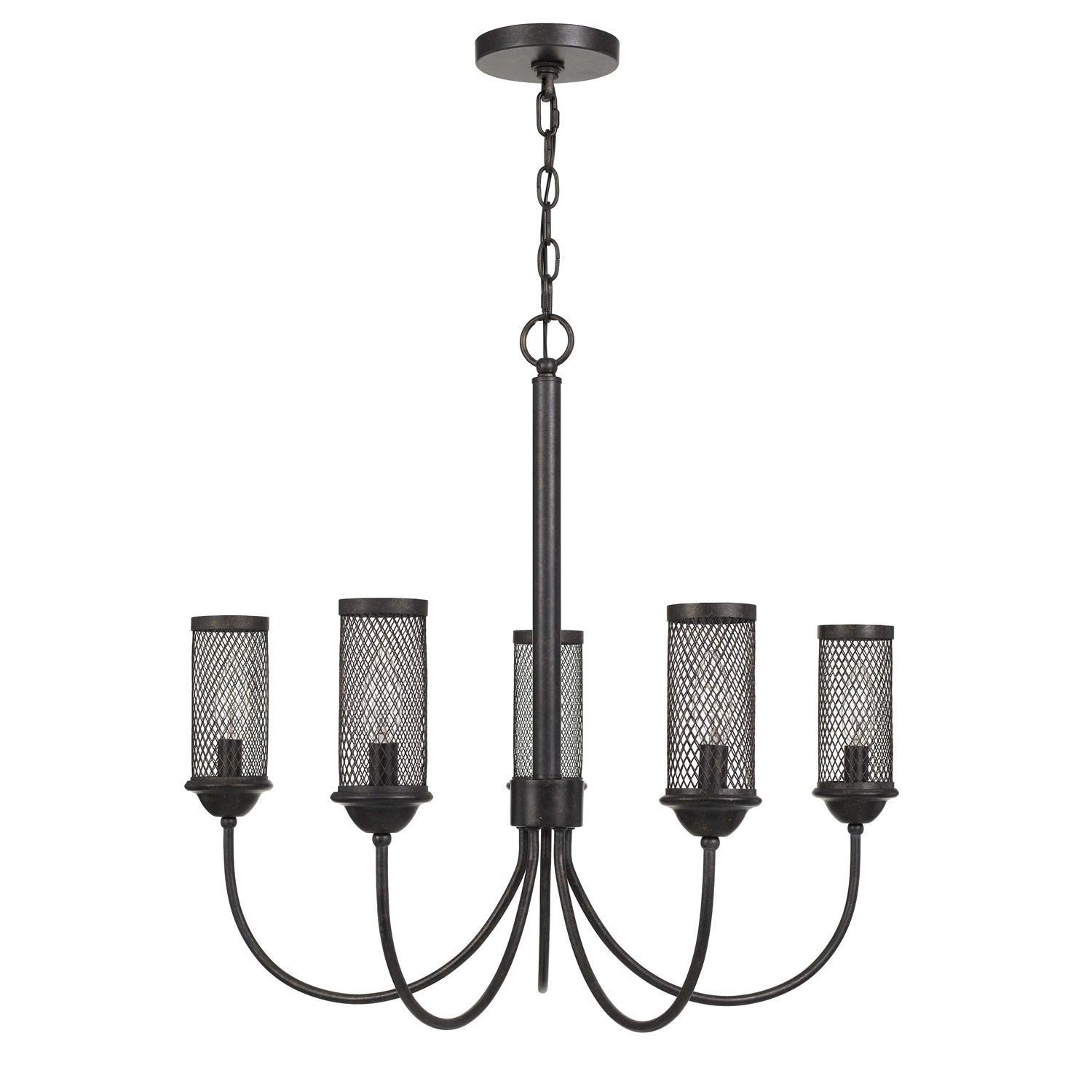Metal Chandelier With Mesh Metal Shade by CAL Lighting