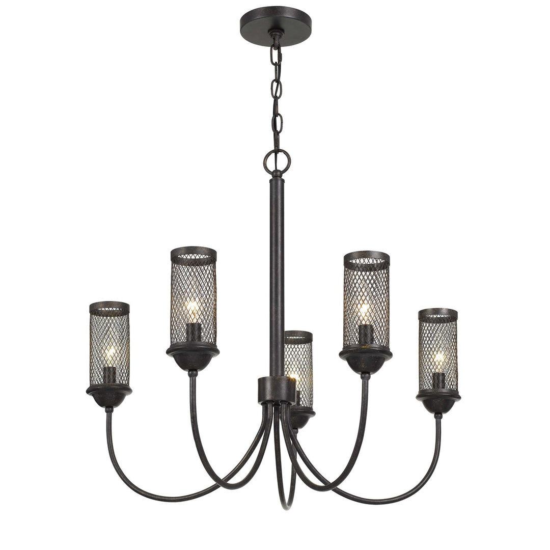 Metal Chandelier With Mesh Metal Shade