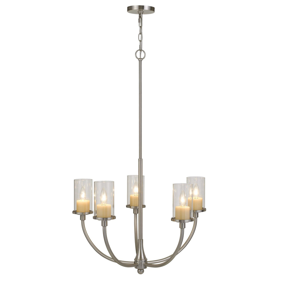 Metal Chandelier With Glass Shades