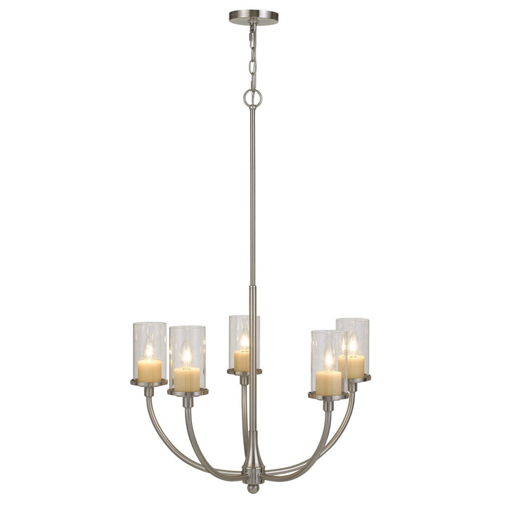 Metal Chandelier With Glass Shades