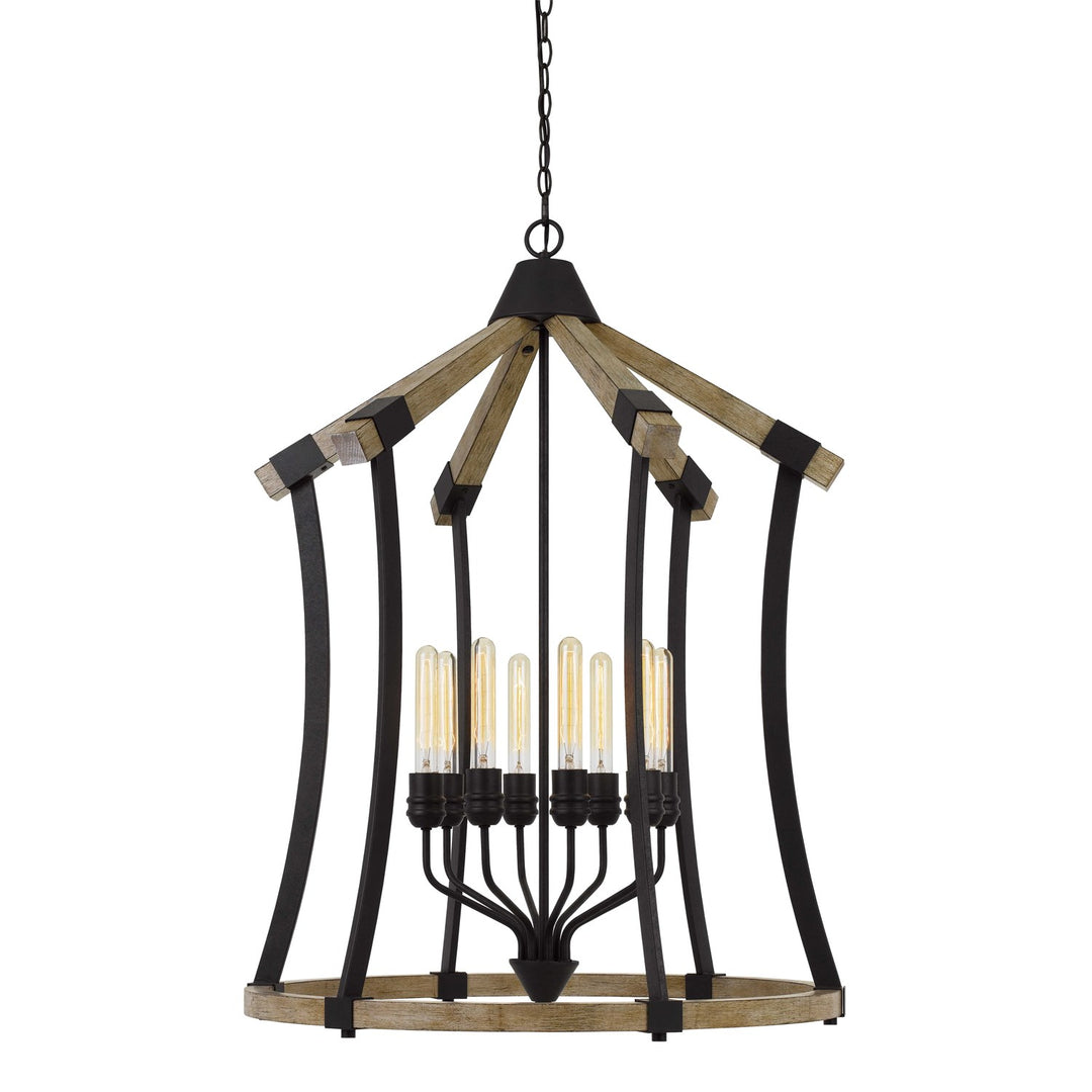 60W X 8 Metal/Pine Wood Chandelier  (Edison Bulbs Not Included) by CAL Lighting