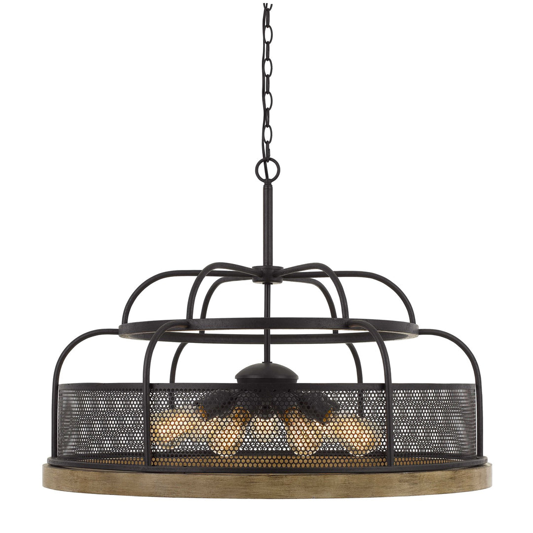 60W X 9 Metal/Pine Wood Chandelier  (Edison Bulbs Not Included) by CAL Lighting