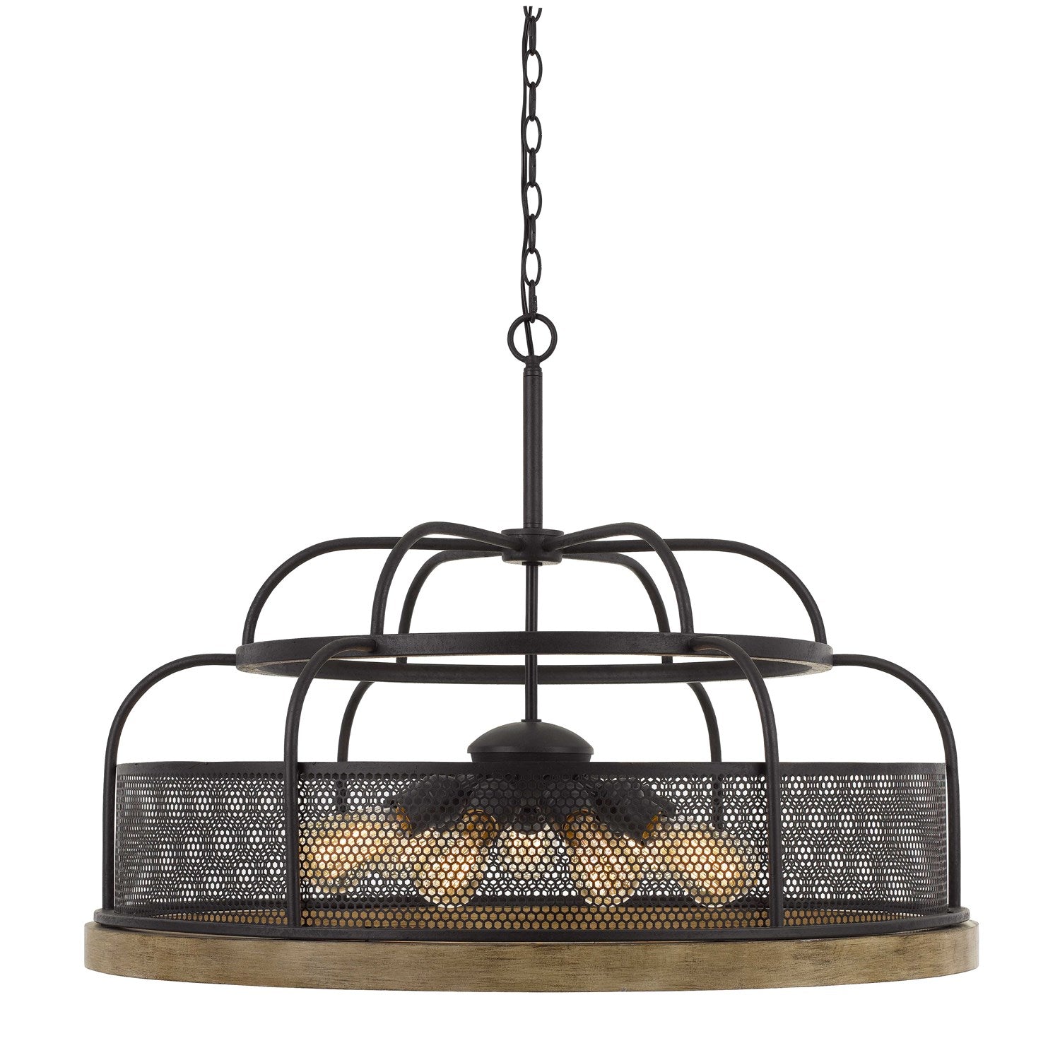60W X 9 Metal/Pine Wood Chandelier  (Edison Bulbs Not Included) by CAL Lighting