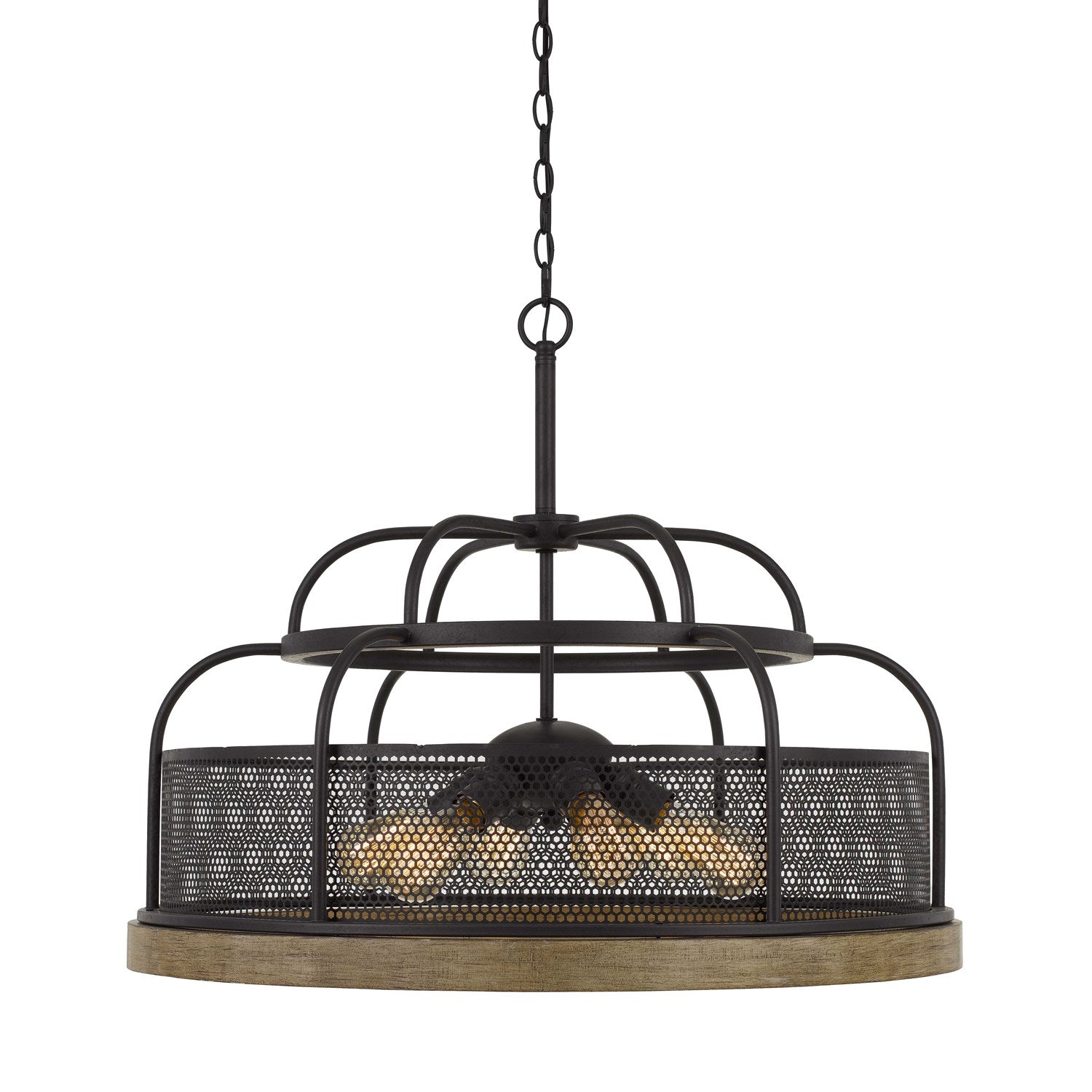 60W X 6 Metal/Pine Wood Chandelier  (Edison Bulbs Not Included) by CAL Lighting