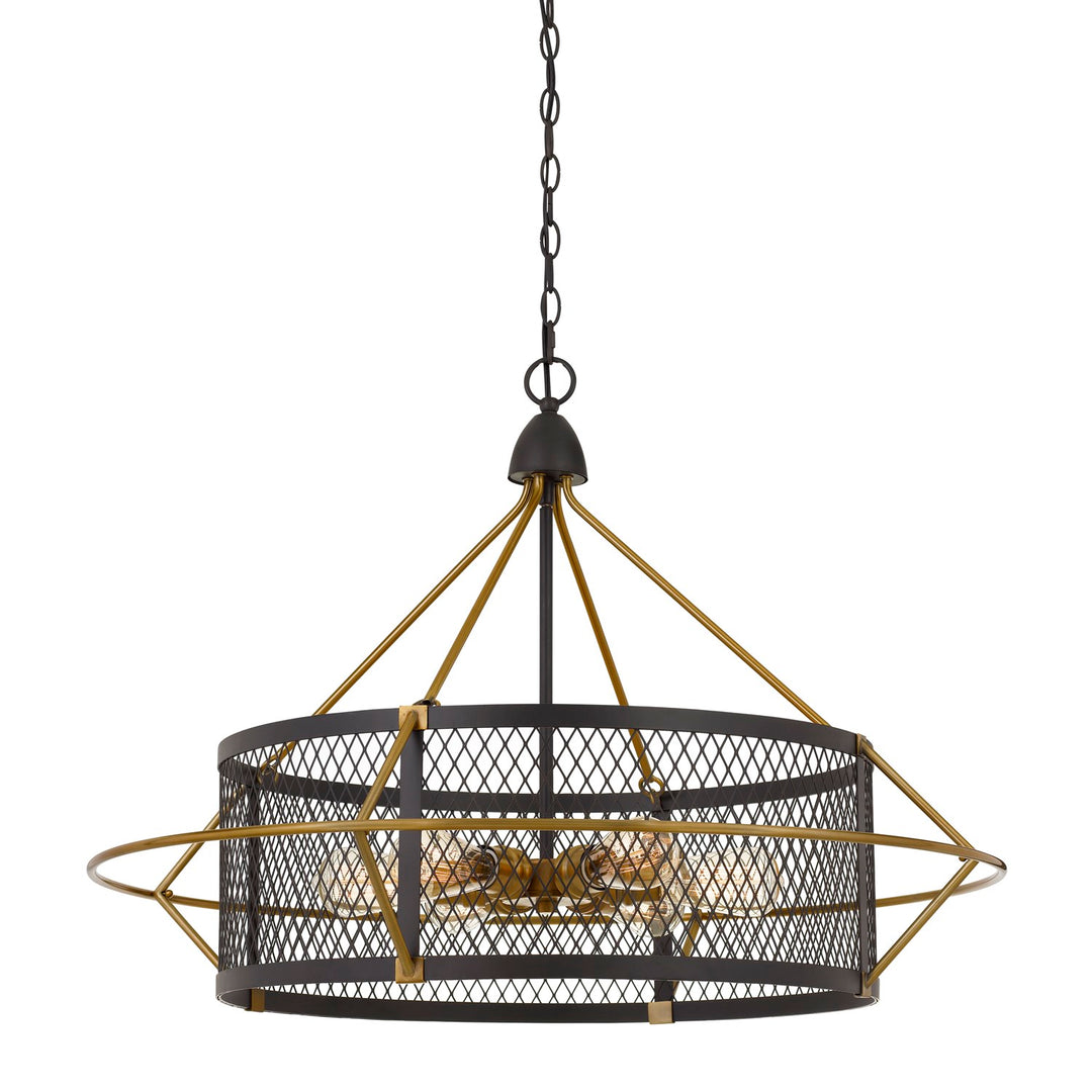 60W X 6  Metal Chandelier With Mesh Shade (Edison Bulbs Not Included) by CAL Lighting